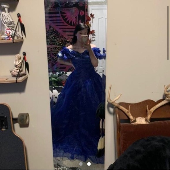 Deep blue sparkly princess/fairy prom/event gown - Picture 13 of 13